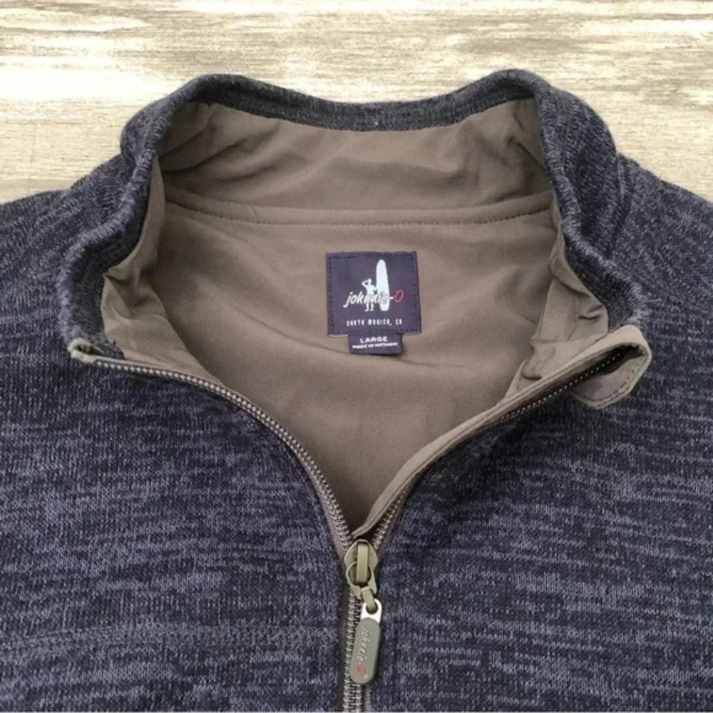 Johnnie O Vest Mens Navy Full Zip Fleece Outdoor Work Golf Logo